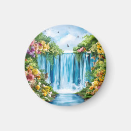 Akvarellmålad vattenfall magnet