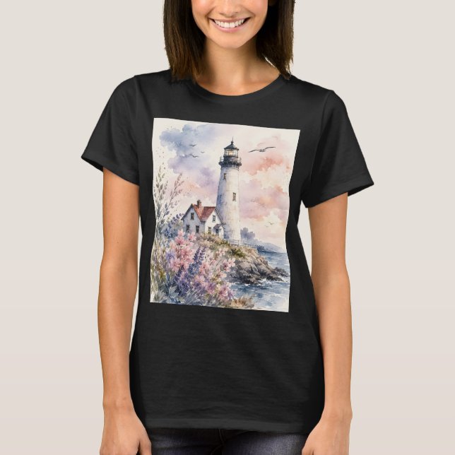Akvarellmålade fyr t shirt (Framsida)