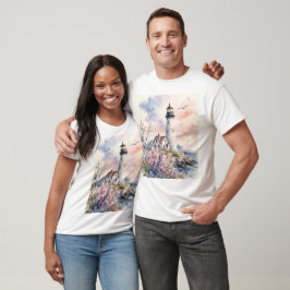 Akvarellmålade fyr t shirt