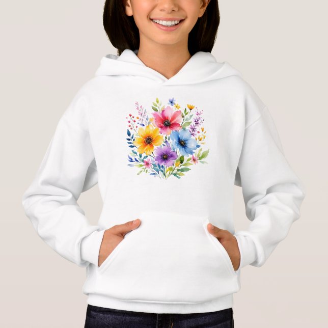 Akvarellmålade vilda blommor t shirt (Framsida)