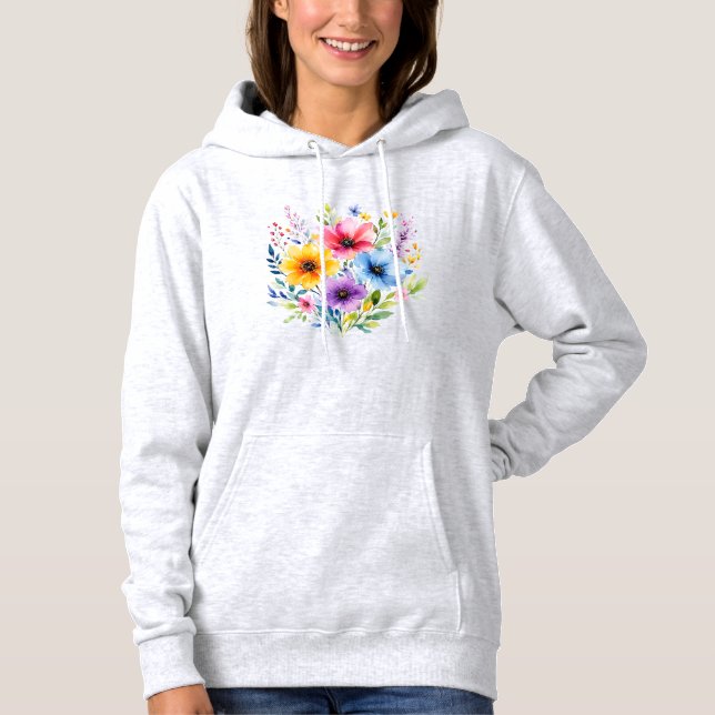Akvarellmålade vilda blommor t shirt (Framsida)