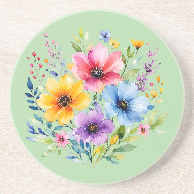 Akvarellmålade vildblommor underlägg (Framsidan)