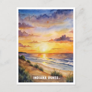Akvarellmålning av Indiana Dunes National Park Vykort