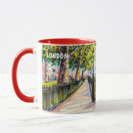 Akvarellmålning av Londons solnedgångsgator #2 Mugg