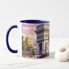 Akvarellmålning av Paris Landmärken #1 Mugg