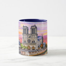 Akvarellmålning av Paris Landmärken #3 Mugg
