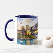 Akvarellmålning av Sydney Harbour Bridge