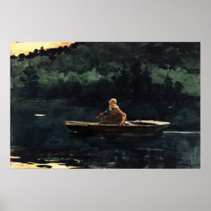 Akvarellmålningen The Rise av Winslow Homer Poster