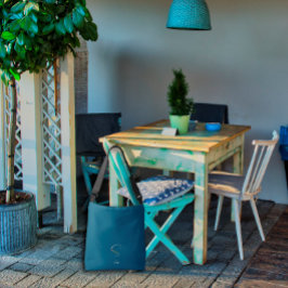 Akvarellmonogram bokstav S sjuksköterska mörkblå Axelväska