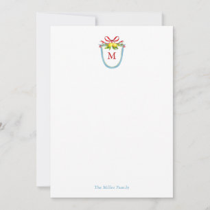 Akvarellmonogram-krönika med citroner anteckningskort
