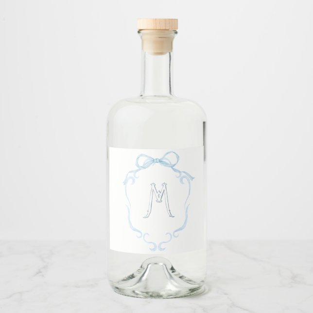 Akvarellmonogramflaska KAN KYLARE   Spritflaskor Etikett (Framsida)