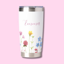Akvarellnamn Vildblomma Minimalistisk Boho
