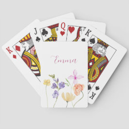 Akvarellnamn Vildblomma Minimalistisk Boho  Casinokort