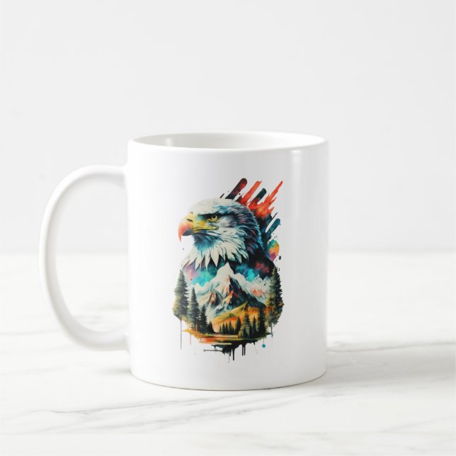 Akvarellörn & Berglandskaps Konst Kaffemugg (Vänster)