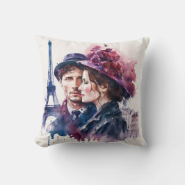 Akvarellpar i Paris  Kudde