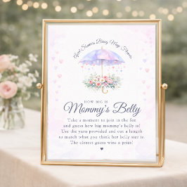 Akvarellparaply Hur stor är mammans mage Poster