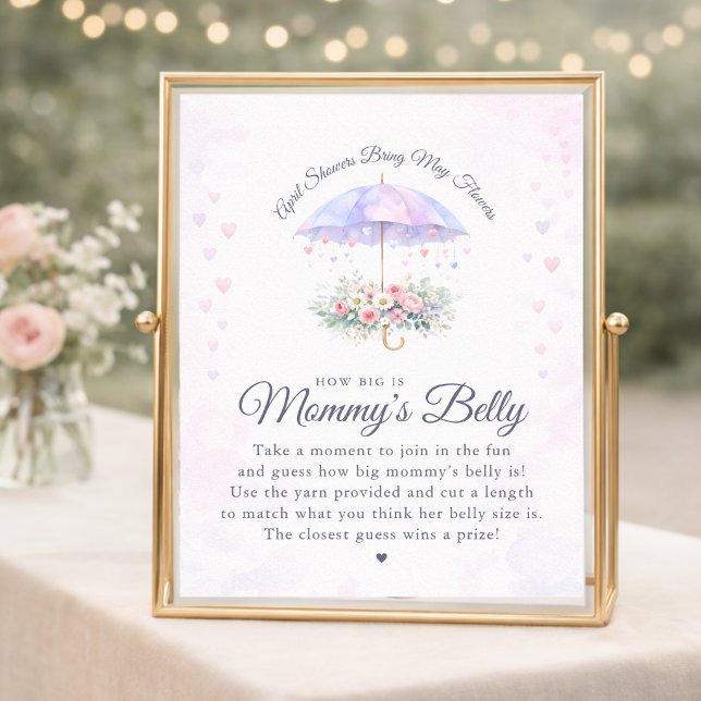 Akvarellparaply Hur stor är mammans mage Poster (Skapare uppladdad)