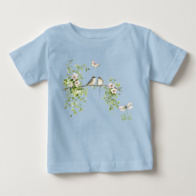 Akvarellparfåglar T Shirt (Framsida)