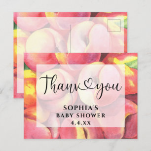 Akvarellpersikor - Tack baby shower Vykort