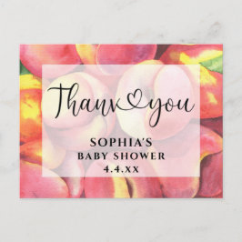 Akvarellpersikor - Tack baby shower Vykort