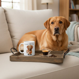 Akvarellporträtt av Labrador Retriever - Personlig Kaffemugg