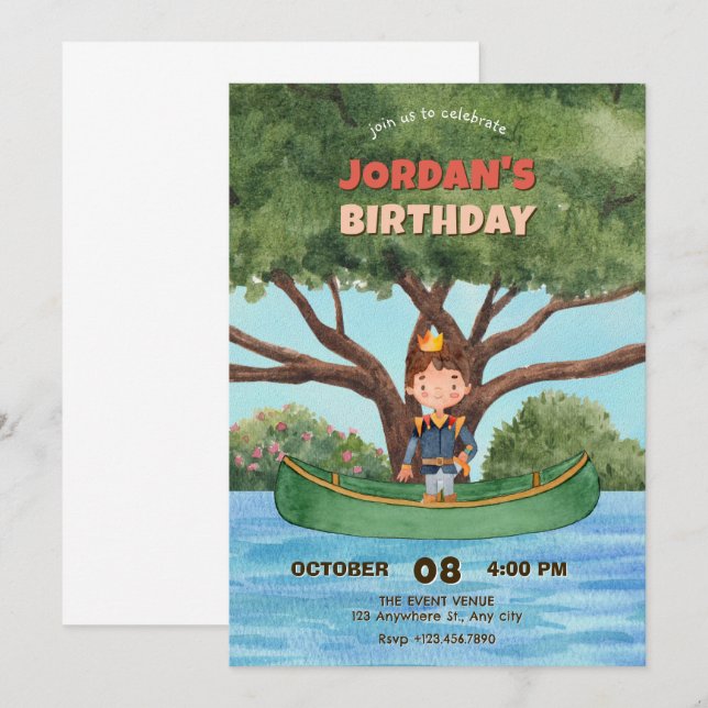 Akvarellprins Inbjudningar (Fram/baksida)