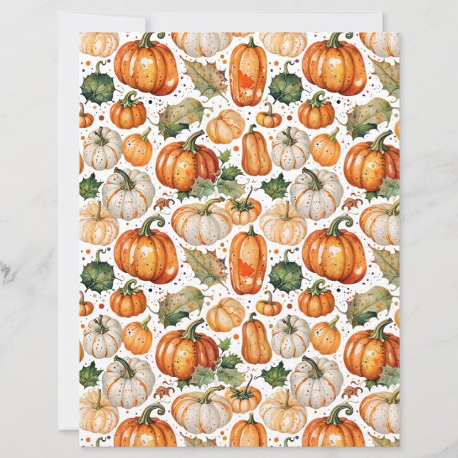 Akvarellpumpor och blad Scrapbookpapper (Framsida)