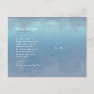 Akvarellreflektioner Tack Dusty Blue ID774 Vykort