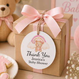 Akvarellregnbåge Teddybjörn Baby Shower-favor Gåvor Etiketter