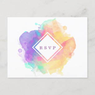 Akvarellroligt RSPV Meddelande Vykort