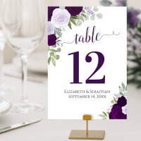 Akvarellrosor Elegant Plommonlila Bröllop