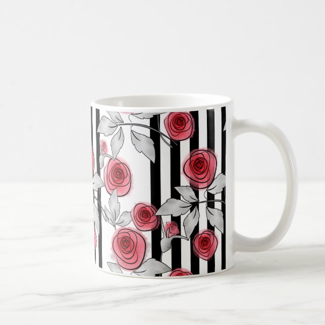 Akvarellrosor Kaffemugg (Höger)