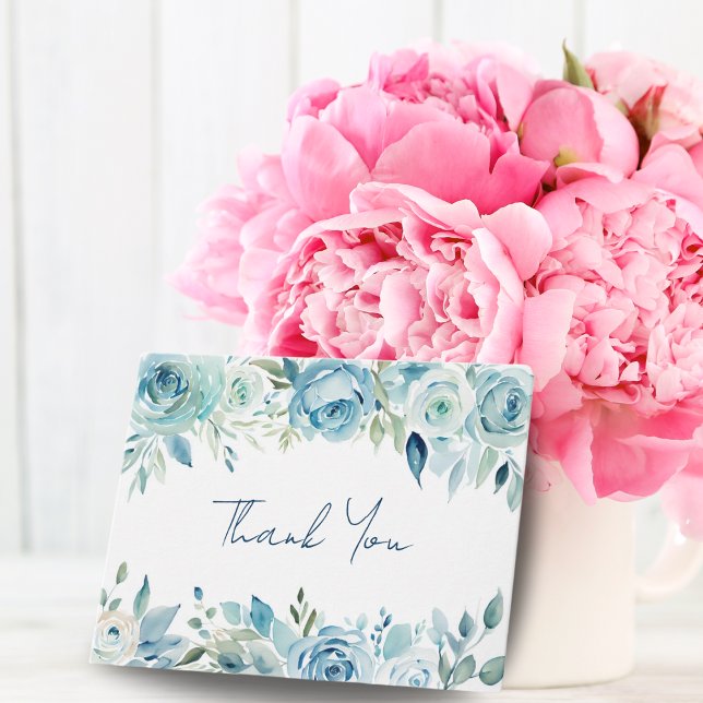 Akvarellrosor Tack Kort (Artfully crafted roses, blending hand-painted charm with digital enhancements. Express gratitude. )