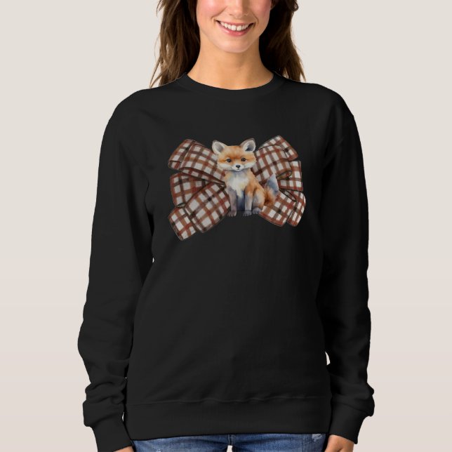 Akvarellrutig båge med en söt räv t shirt (Framsida)