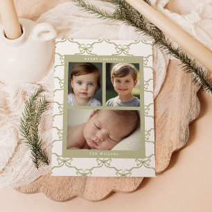 Akvarellsalvia Båg Mönster Julkort