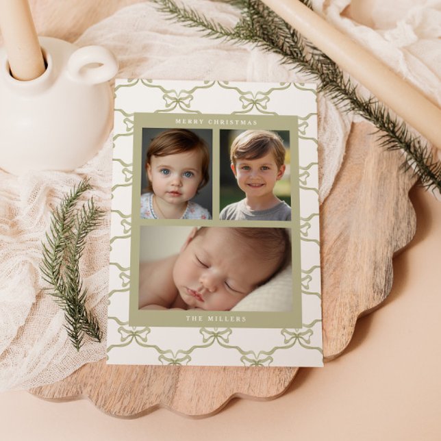 Akvarellsalvie Bowmönster Julkort (Skapare uppladdad)