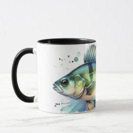 Akvarellserie: Abborre Mugg