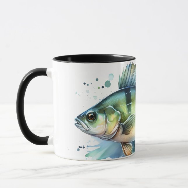 Akvarellserie: Abborre Mugg (Vänster)