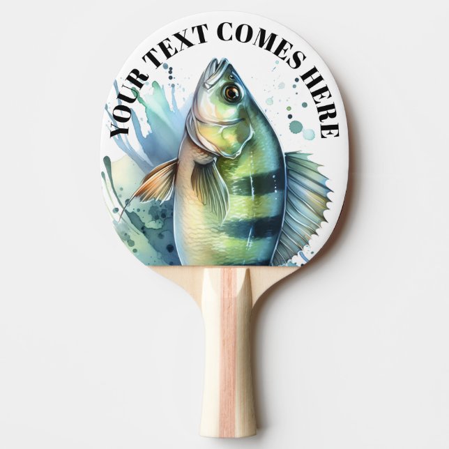 Akvarellserie: Abborre Pingisracket (Framsidan)