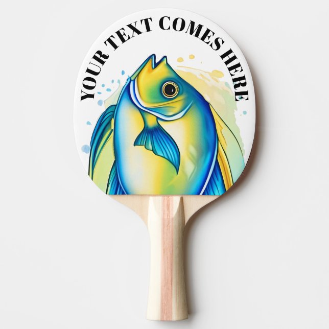 Akvarellserie: Ängelfisk Pingisracket (Framsidan)