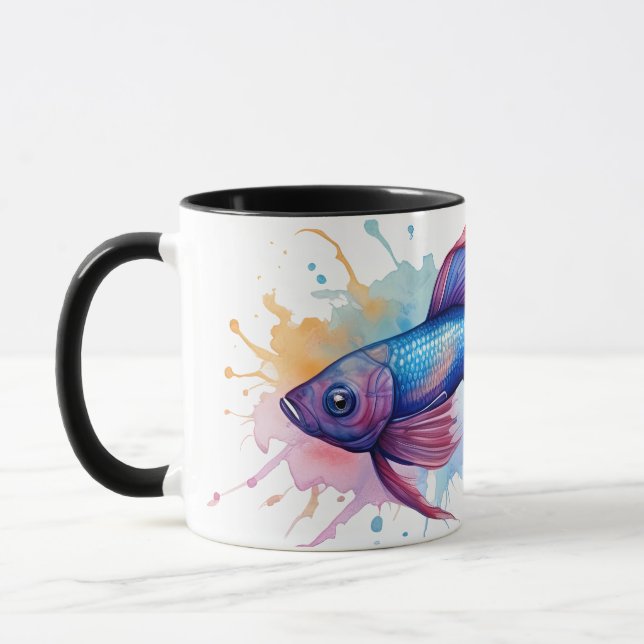 Akvarellserie: Bettafisk Mugg (Vänster)