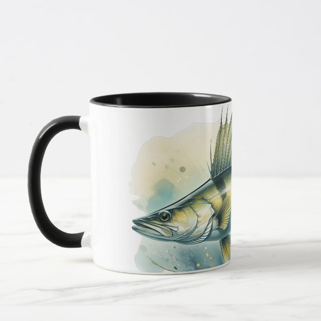 Akvarellserie: Gös/Sandart Mugg (Vänster)