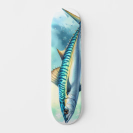 Akvarellserie: Makrill Mini Skateboard Bräda 18,5 Cm