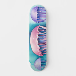 Akvarellserie: Maneter Mini Skateboard Bräda 18,5 Cm