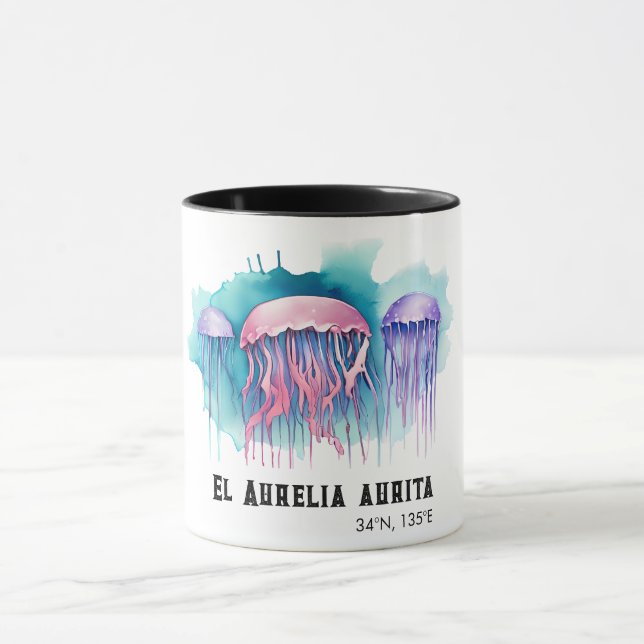 Akvarellserie: Maneter Mugg (Center)