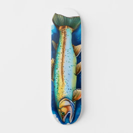 Akvarellserie: Öring/Lax Mini Skateboard Bräda 18,5 Cm