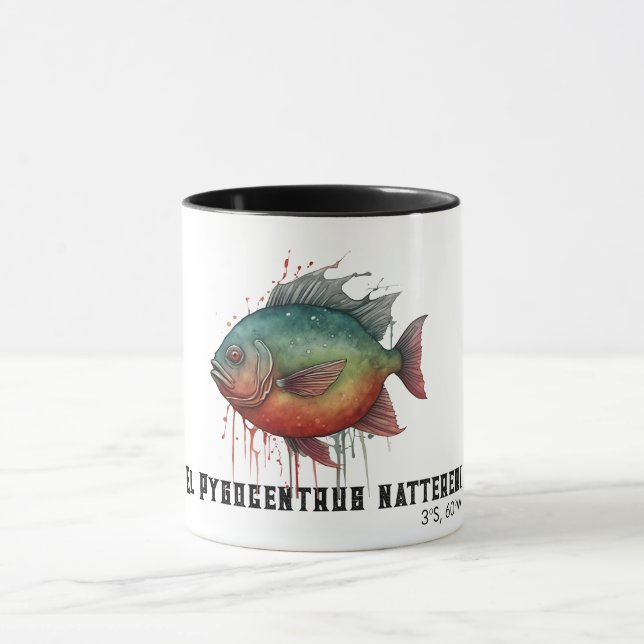 Akvarellserie: Piranha Mugg (Center)
