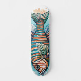 Akvarellserien: Lejonfisk Mini Skateboard Bräda 18,5 Cm