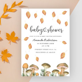 Akvarellsvampar baby shower inbjudningar