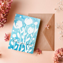 Akvarellt fantastiska blommor jag älskar dig mamma julkort